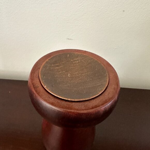 1970s Mid Century Modern Wood Mushroom Shaped Candle Holder 6.5" - Picture 4 of 9